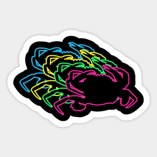 Crab 80s Neon Sticker